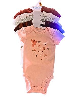 Carter’s Newborn Short-Sleeve One-Piece Bodysuit Set of 5 NWT